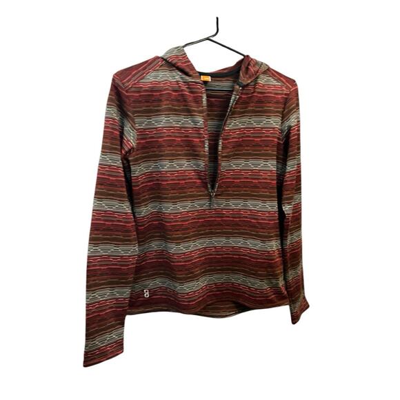 Lucy Activewear Pullover Sweatshirt Size Medium Hooded 1/2 Zip Long Sleeve - Picture 2 of 9